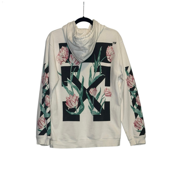 Off White Cherry Blossom White Floral Hoodie Sweatshirt size X Small - Picture 2 of 15